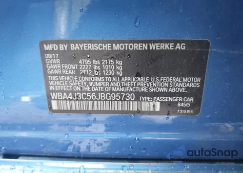 2018 BMW 430I Gran Coupe xDrive from USA, damaged, VIN WBA4J3C56JBG95730